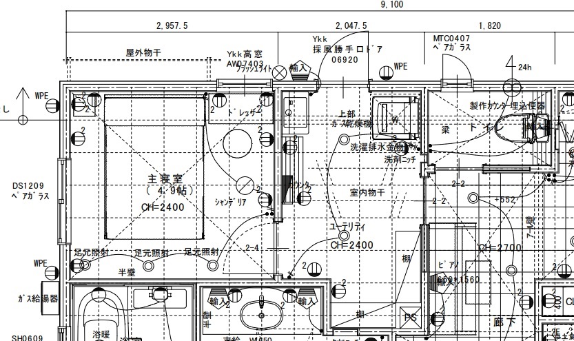 主寝室の間取り図